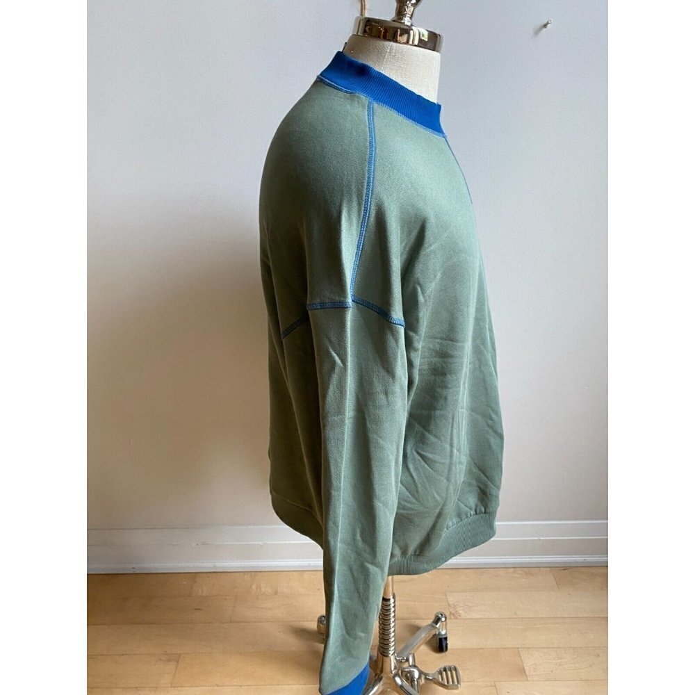 Native Youth Mens green sweatshirt BNWOT XLarge NEW blue contrast trim - Picture 4 of 8